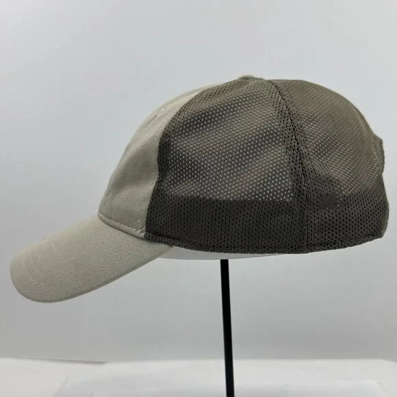 Under Armour Adjustable Tan Mesh Trucker Hat Embroidered Free Fit Snapback Cap - Picture 2 of 9